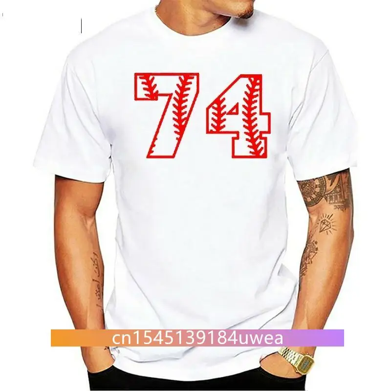 

Customize tee shirt O Neck baseball number 74 Kawaii Crazy Funny Spring Autumn Vintage HipHop men's t shirt