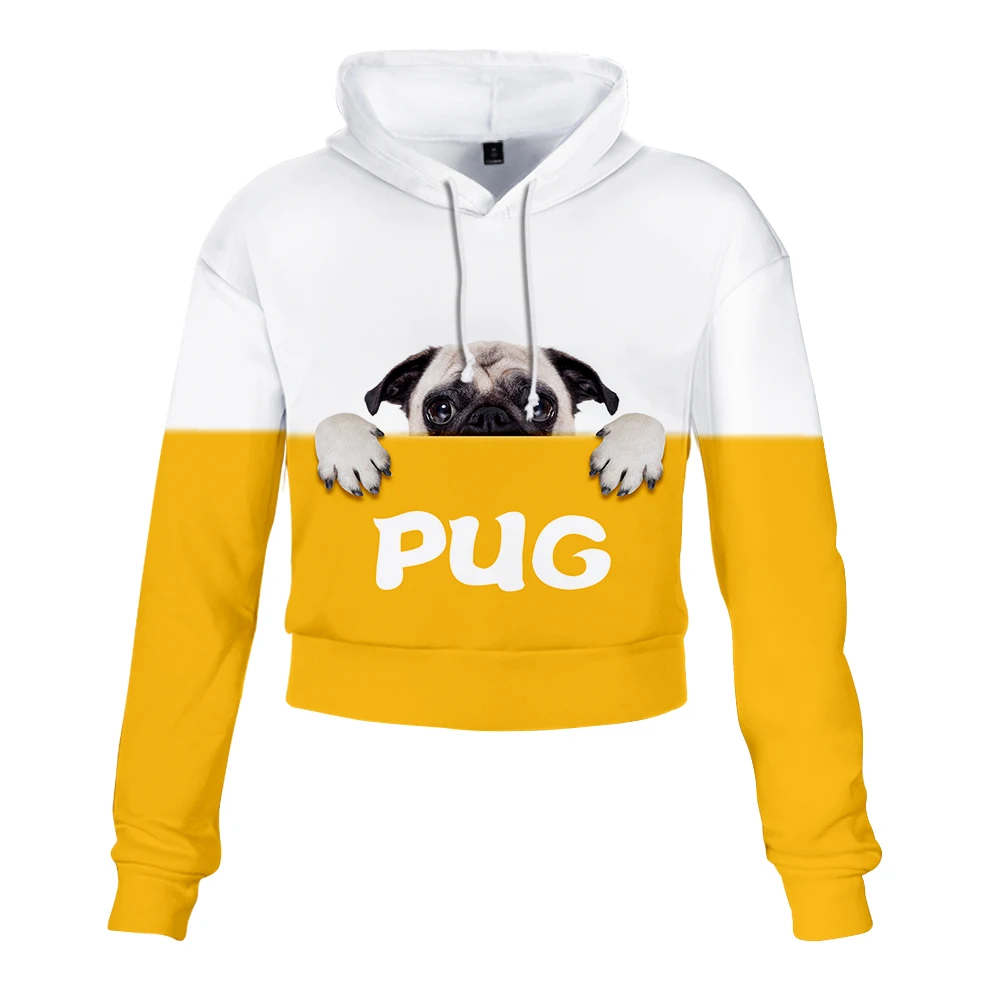 Женские толстовки с забавным 3D принтом топ милым Мопсом 2019 новая модная забавная