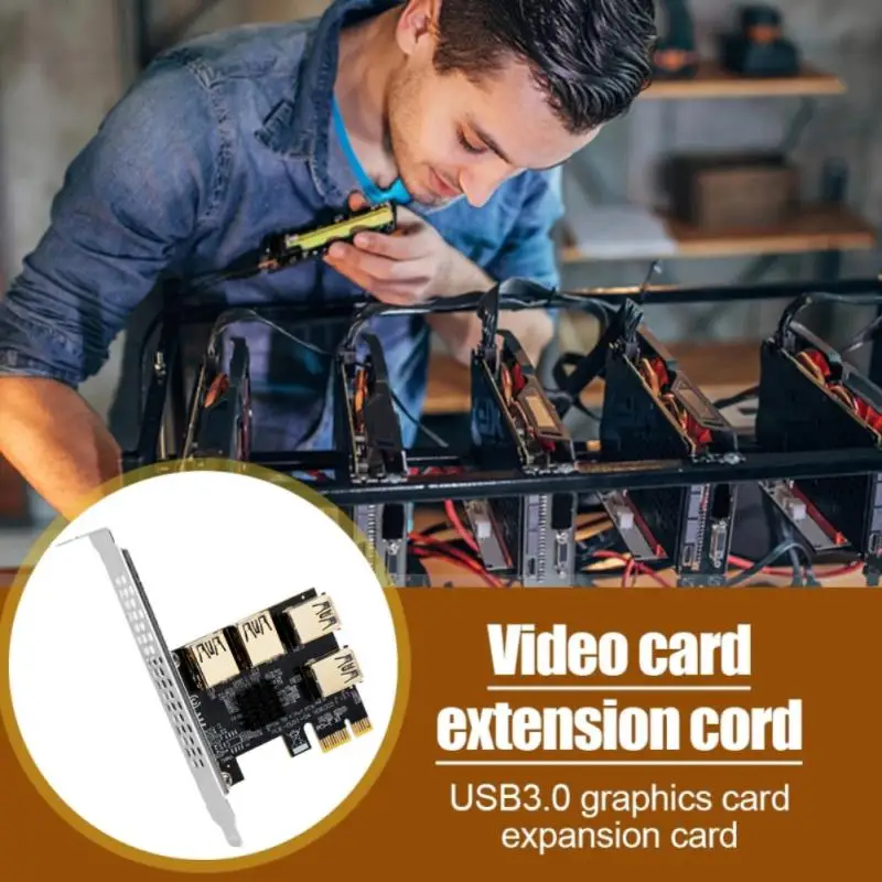 PCI-E 1 To 4 PCI Express 16X Slots Riser Card 1X External PCI-e Slot Adapter PCIe MultiplierCard For Bitcoin Miner | Компьютеры и офис