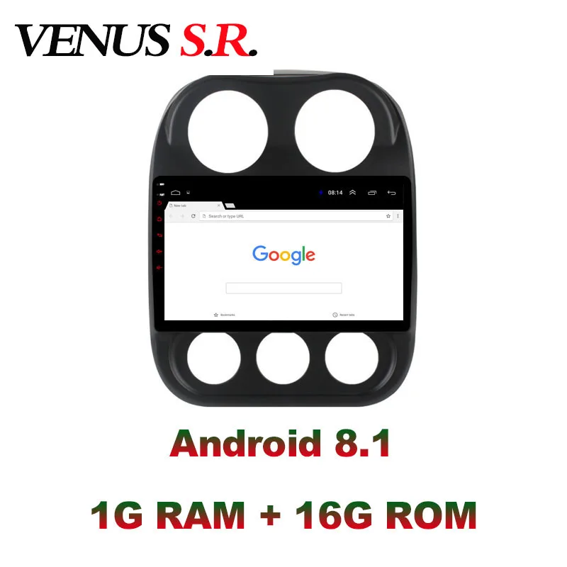 Автомобильный DVD плеер VenusSR Android 8 1 GPS навигация мультимедийный для JEEP Compass Patriot Radio
