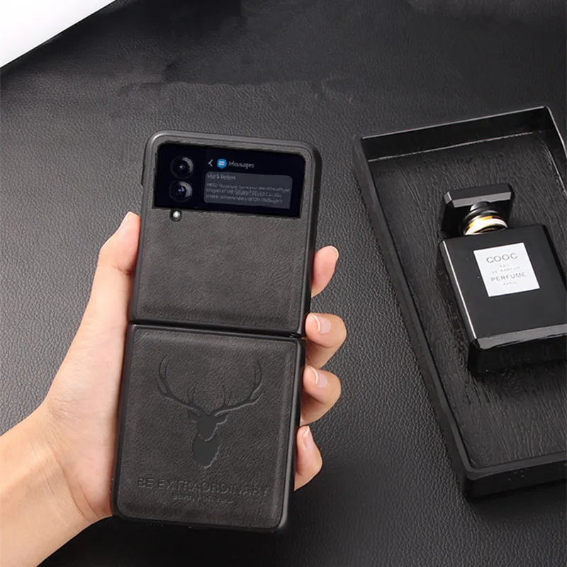 Роскошный чехол из натуральной кожи в стиле ретро для телефона Samsung Galaxy Z Flip 3 Fold3 5G