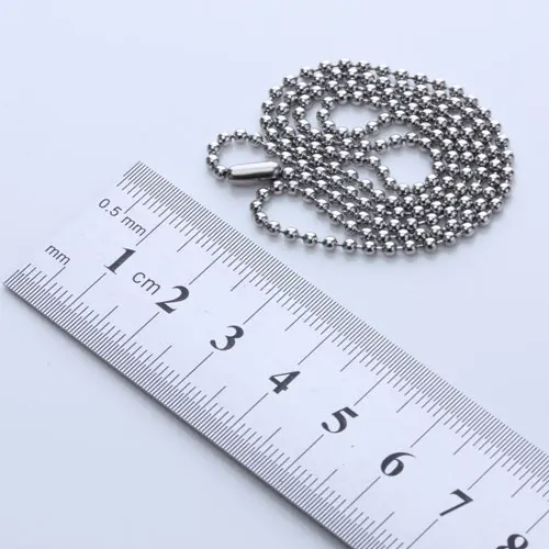 

Ожерелье-цепочка унисекс из нержавеющей стали с круглыми шариками 2 мм серебристого цвета