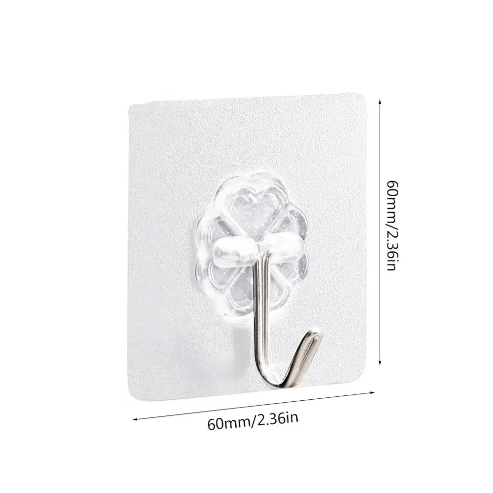 

Adhesive Hooks Wall Hooks Strong Adhesive Hooks Seamless Transparent Hooks for Towel Loofah Bathrobe Coats Ceiling Hanger