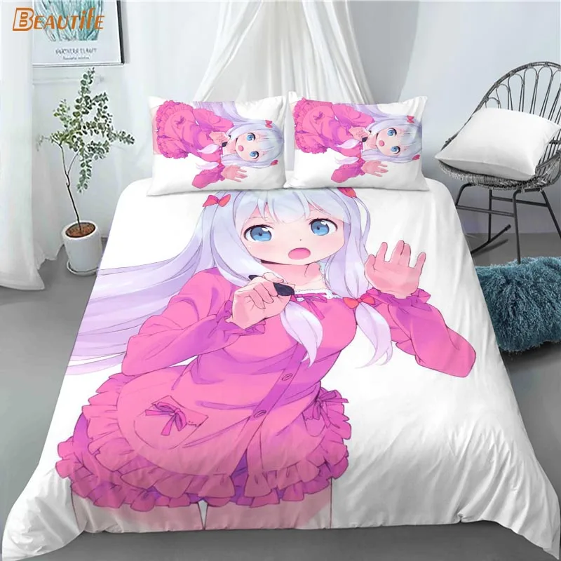 

Custom Izumi Sagiri Anime Girl 3 Pcs Duvet Cover Set Fashion Bedding Sets Comforter Duvet Cover Pillowcase Home Textiles 10-27