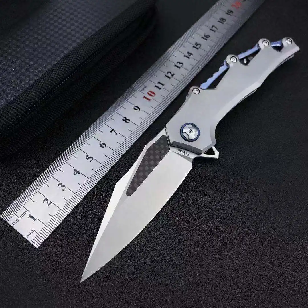 

Dark War M390 Tactical Folding Knife TC4 Titanium Outdoor Camping Hunting Survival Pocket Utility EDC Tools Self Defense