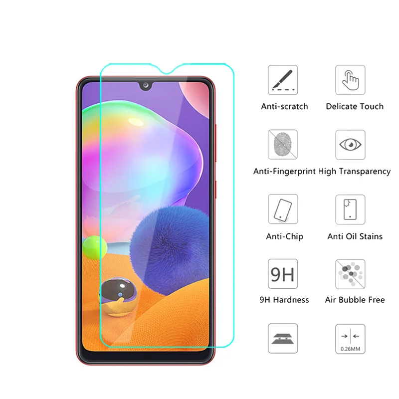 Защитное стекло для экрана и объектива камеры Samsung Galaxy A31 закаленное 2 в 1 |