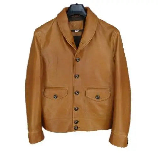 

Free shipping.Brand Cossack horsehide coat,man 100% genuine Jackets,fashion men's slim japan style leather jacket,