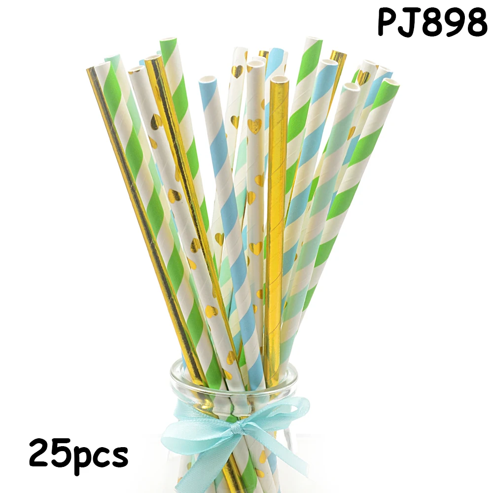 25pcs/lot New Paper Straws for Kids Birthday Wedding Decorations Event Party Christmas Supplies Creative Mixed Colors | Дом и сад