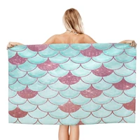 bubbly aqua marble mermaid fish scale beach towel xl bath towel personalized design sand cloud luxury beach towel