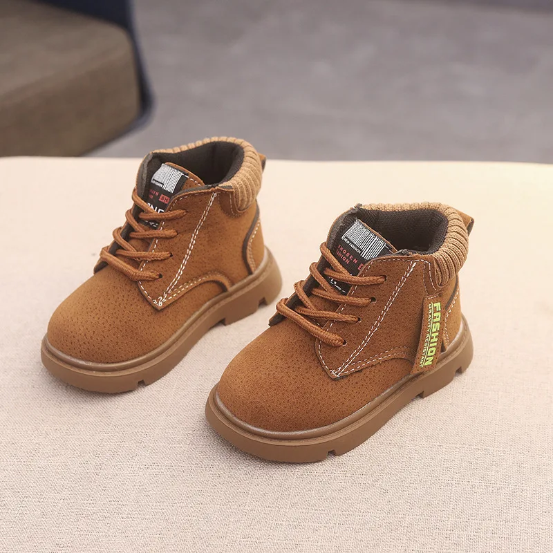 Детские ботинки на мягкой подошве с плюшевой подкладкой|Сапоги| |