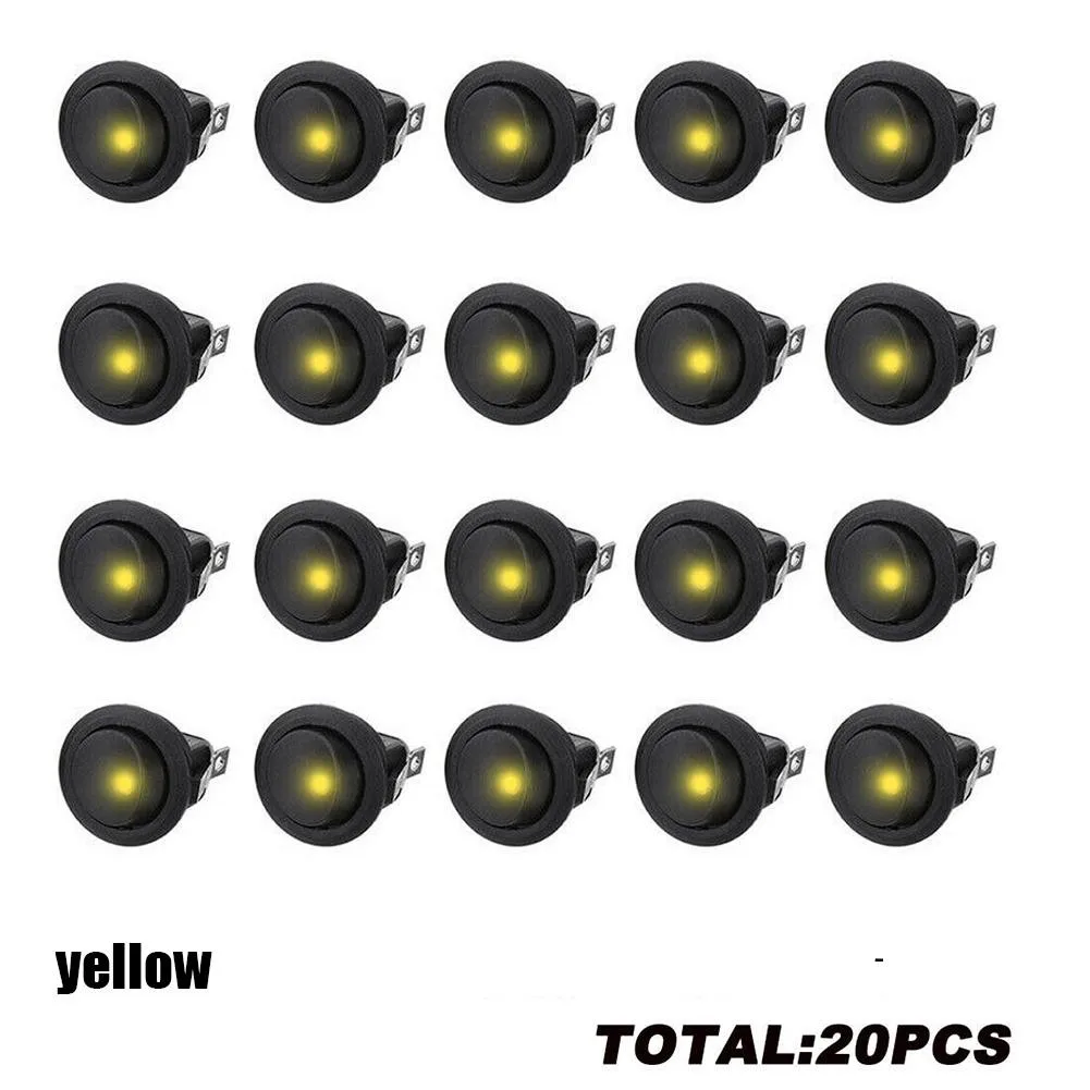 

LED LED Round Toggle Switch New Parts Replacement Toggle Switch 20pcs 3 Pins
