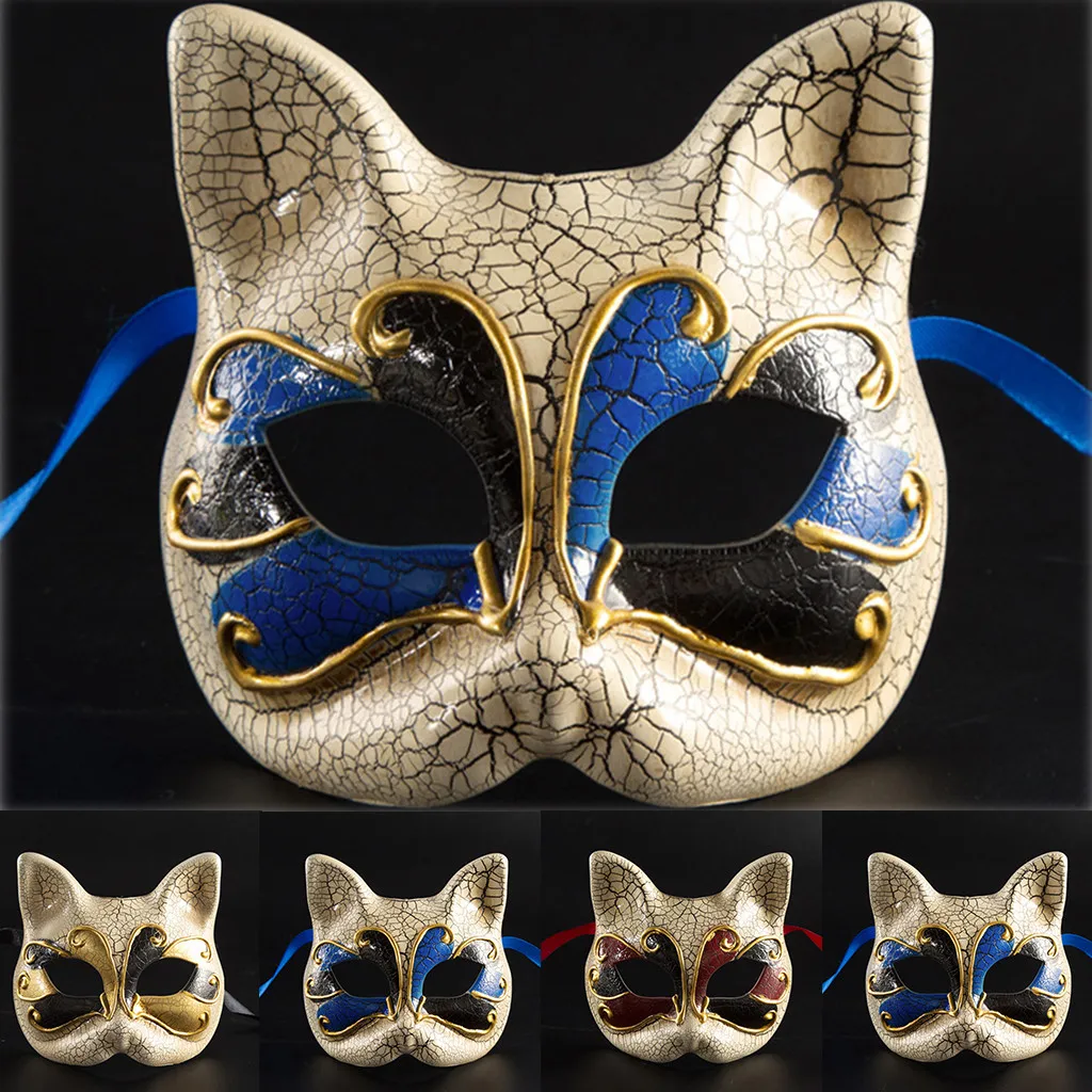 Маскарадная маска для детей Винтаж Венецианская клетчатый музыкальный вечерние