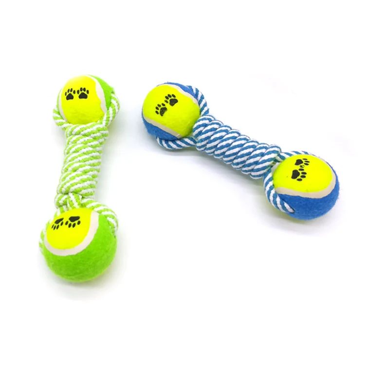 

Pet Tennis Dumbbell Tennis Cotton Rope Toy Dog Toy Cotton Rope Pet Dog Toy Puppy Cat Chew Knot Durable Rope Teeth Cleaning Molar