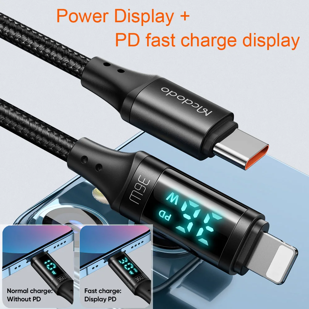 Зарядный кабель Mcdodo USB Type-C 100 Вт с цифровым дисплеем | Мобильные телефоны и