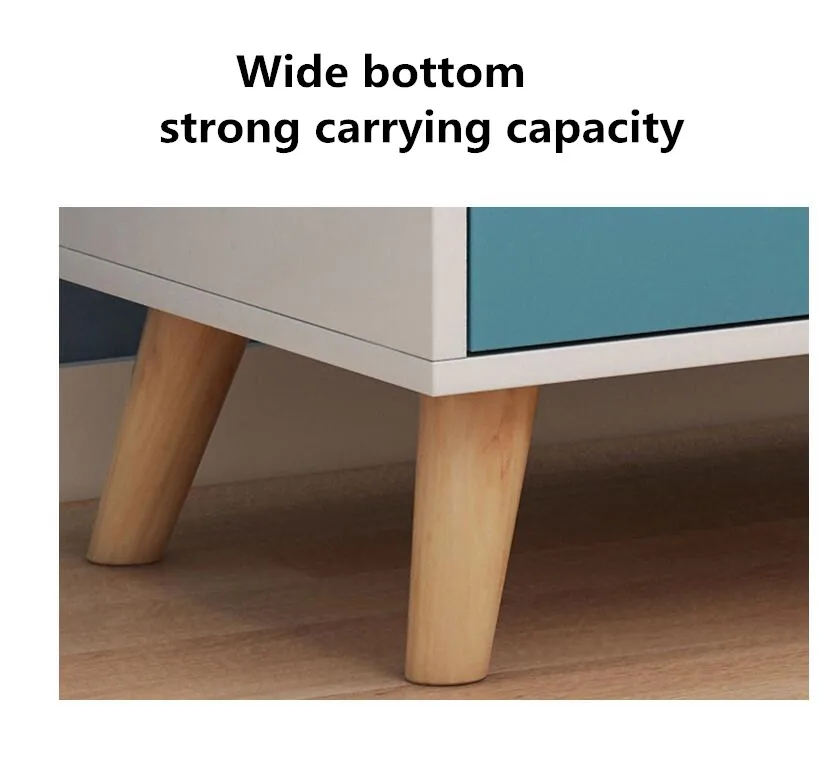 Скандинавский 2 ящиком прикроватный стол Спальня из цельного дерева Железный