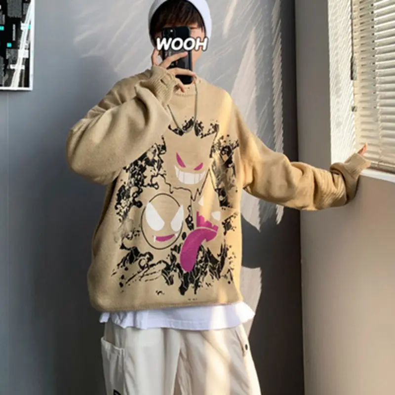 Свитер с мультяшным изображением монстра пуловер джемпер Женский вязаный свитер