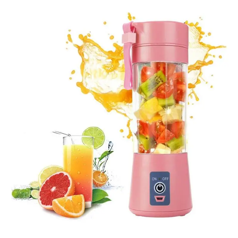 

380ml USB Rechargeable Portable Blender Mixer 6 Blades Juicer Juice Citrus Lemon Vegetable Fruit Smoothie Squeezer