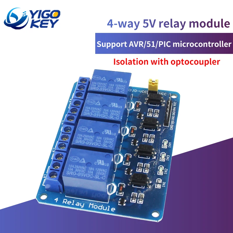 5V 4 канальный Релейный модуль щит управления каналами реле для Arduino с оптопарой
