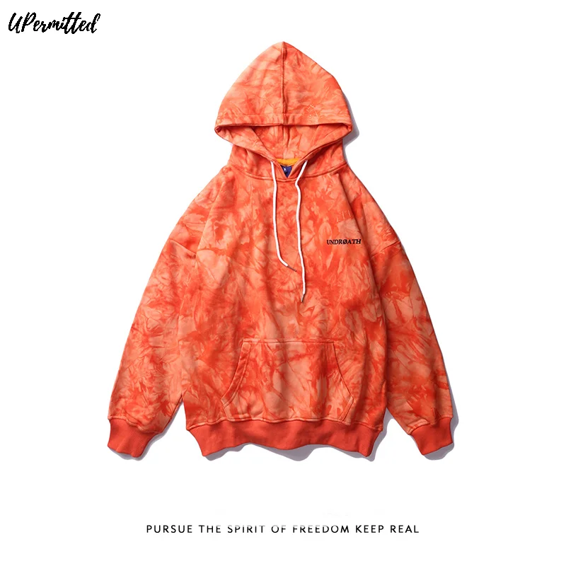 2021 Spring Autumn New Tie Dyed Men Hoodie Casual Loose Man Sweatshirt Male Sports Running Suit American Hip Pop Fashion Tops | Мужская