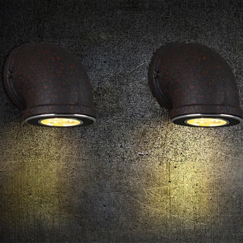 Итальянский дизайн Трубная настенная лампа Американская страна кованое железо