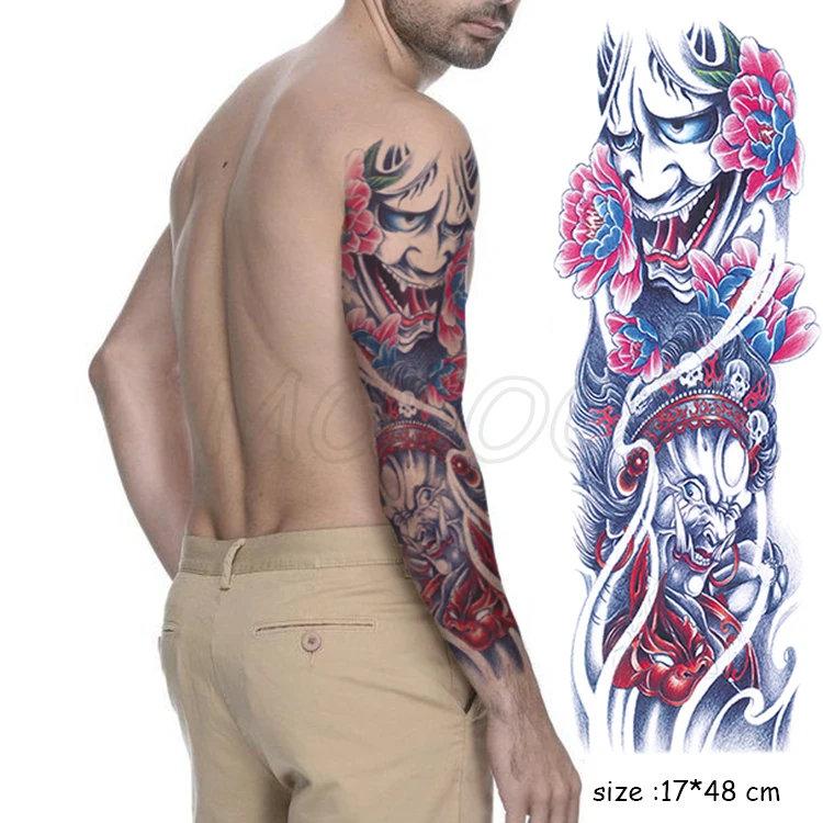 Full Arm Waterproof Temporary Tattoo Sticker Bird Flower Eye Owl Letter Large Fake Tatoo Stickers Flash Tatto To Man Woman Kid | Красота и
