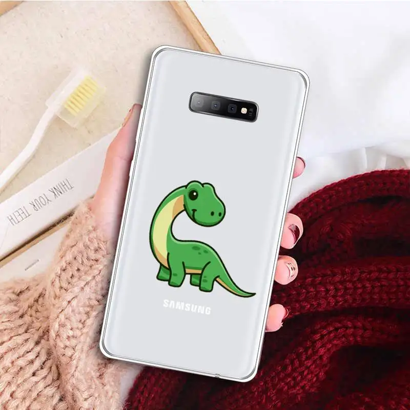 

cute dinosaur cartoon Phone Case Transparent For Samsung Galaxy A71 A21s S8 S9 S10 plus note 20 ultra