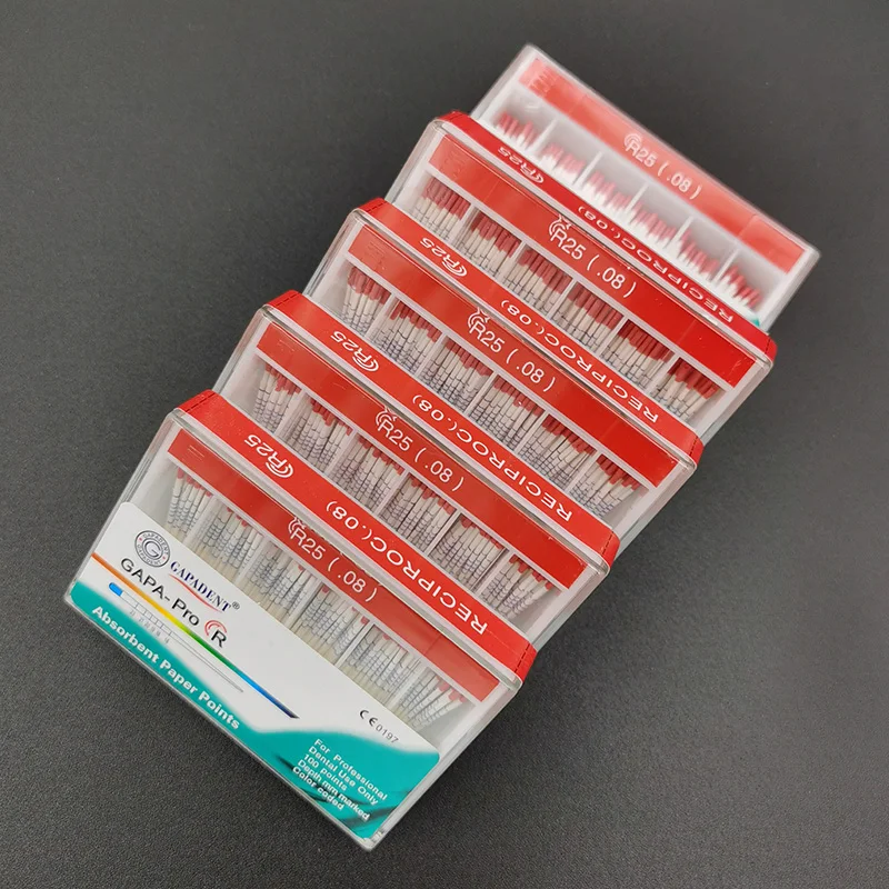 08 коническая Стоматологическая абсорбирующая бумага R Points Gutta R25 красные бумажные