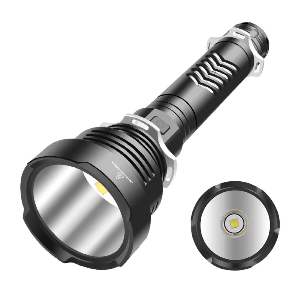 

5 Mode Super Long Distance LED Flashlight with Convex Lens Waterproof Aluminum Alloy Portable Spotlight for Camping Hiking Flash