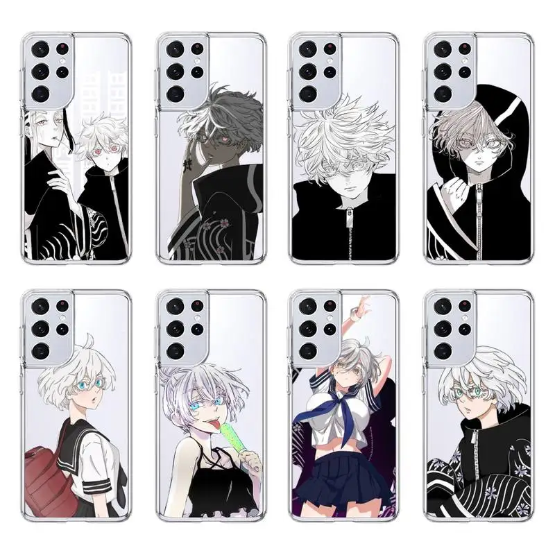 

Kawaragi Senju Tokyo Revengers Phone Case For Samsung S20 Fe Lite S21 S30 Ultra S8 S9 S10 E Plus Transparent Clear Cover Funda