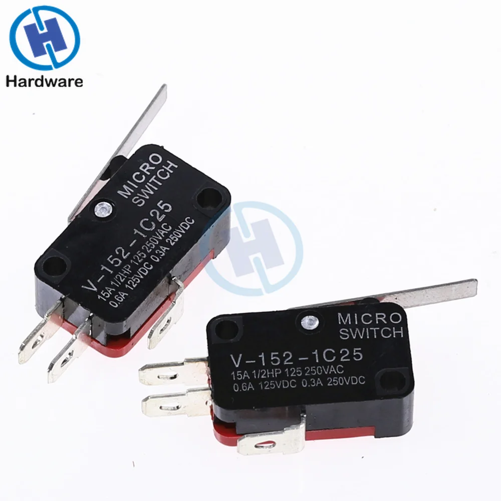 10 шт. V 152 1C25 SPDT 1NO 1NC 3Pin короткие концевой выключатель с прямым рычагом на шарнире