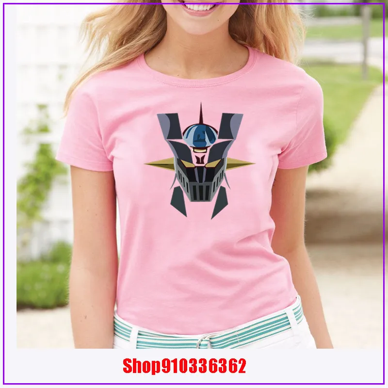 Повседневные уникальные винтажные топы из натурального хлопка с аниме Mazinger Z