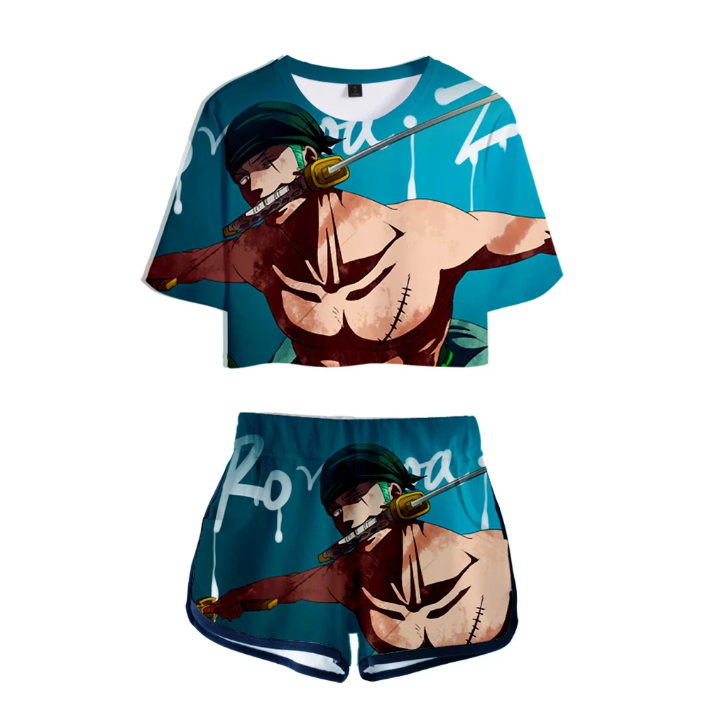 

One Piece Modis Hot Sexy Two Piece Sets Soft T-shirt and Elastic Shorts Kpop 3D harajuku New fashion Sexy Style