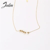 joolim jewelry gold finish lucky bead necklace stainless steel necklace