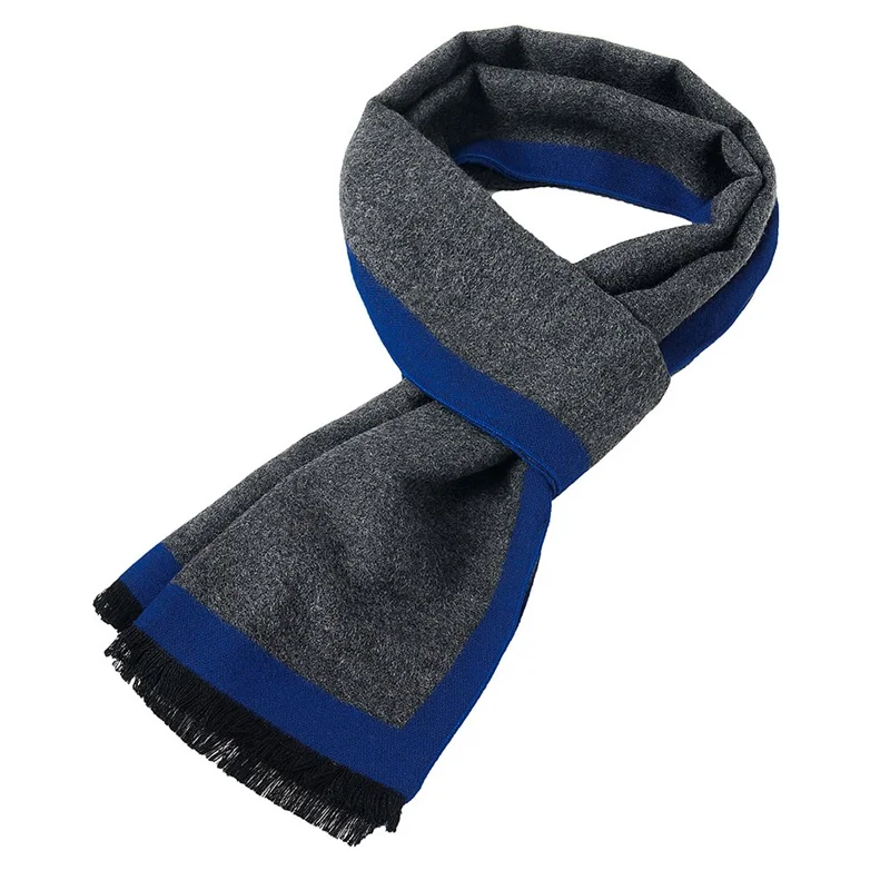 YUNCLOS матовый однотонный мужской шарф с короткой бахромой теплый осенне зимний 180