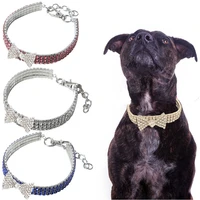 cute bling crystal pet dog collar diamond puppy kitten shiny full rhinestone necklace collars for little dogs supplies