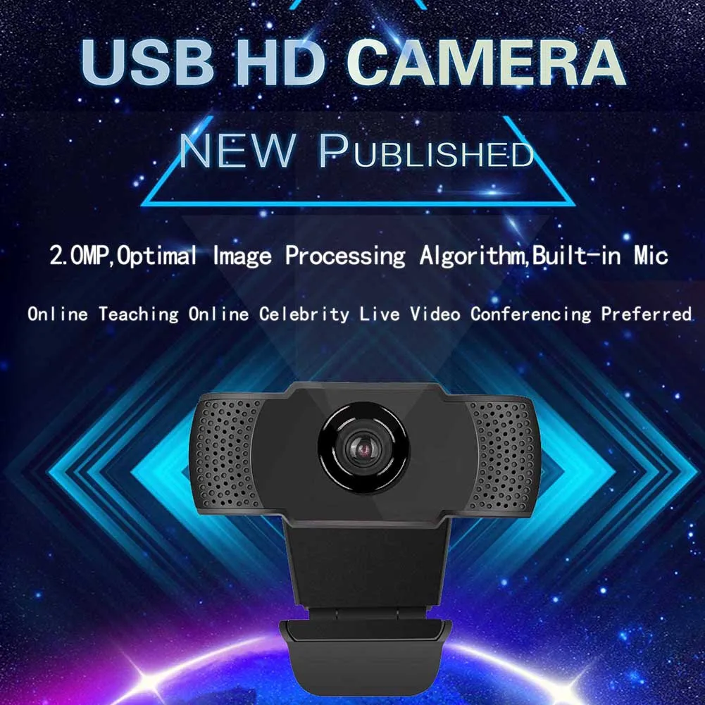 HD 1080P веб камера точные линзы Встроенный микрофон с шумоподавлением USB пружинный