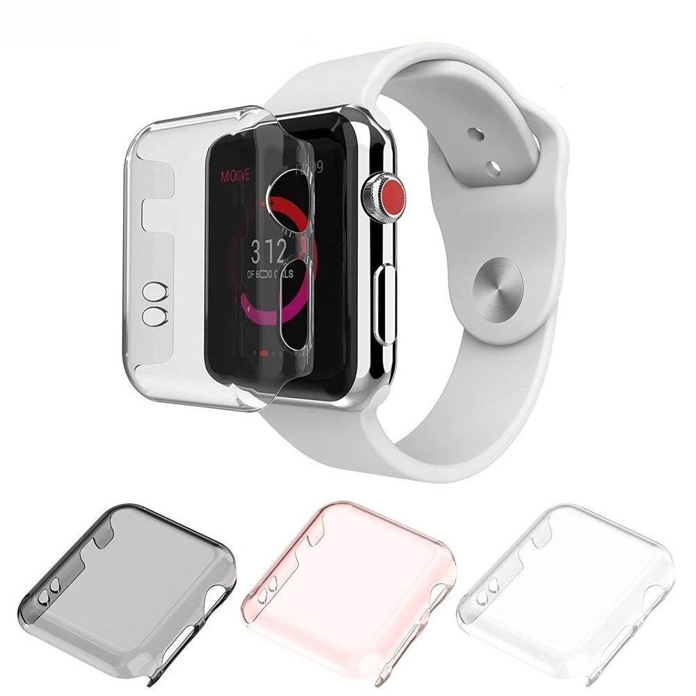 Мягкий силиконовый чехол для Apple Watch 42 мм 38 мм Защитная прозрачная рамка для iwatch 3 2 1 чехол s бампер аксессуары