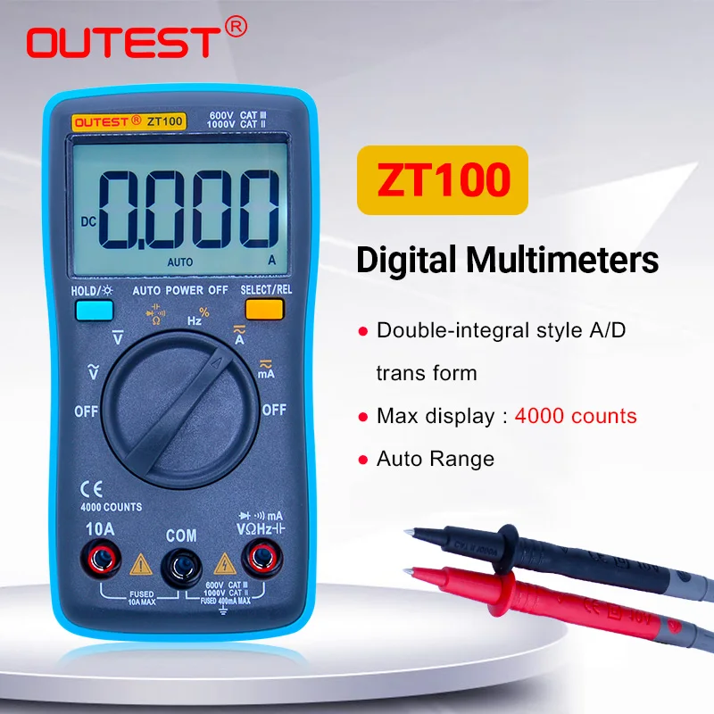 OUTEST ZT100 Цифровой мультиметр Авто Диапазон переменного/постоянного тока