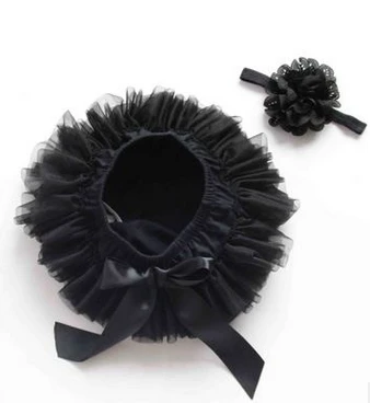Baby Cotton Chiffon Ruffle Bloomers Toddler Newborn Shorts Baby Summer cute Flower Cover fashion Diaper Clothing - Цвет: Черный