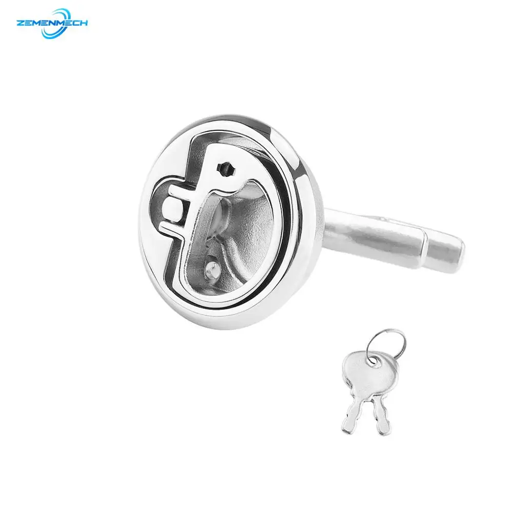 

2pcs Marine Hardware 316 Stainless Steel Cam Latch Flush Pull Deck Latch Lift Handle with Key Boat Accessories Ship Lock Yacht