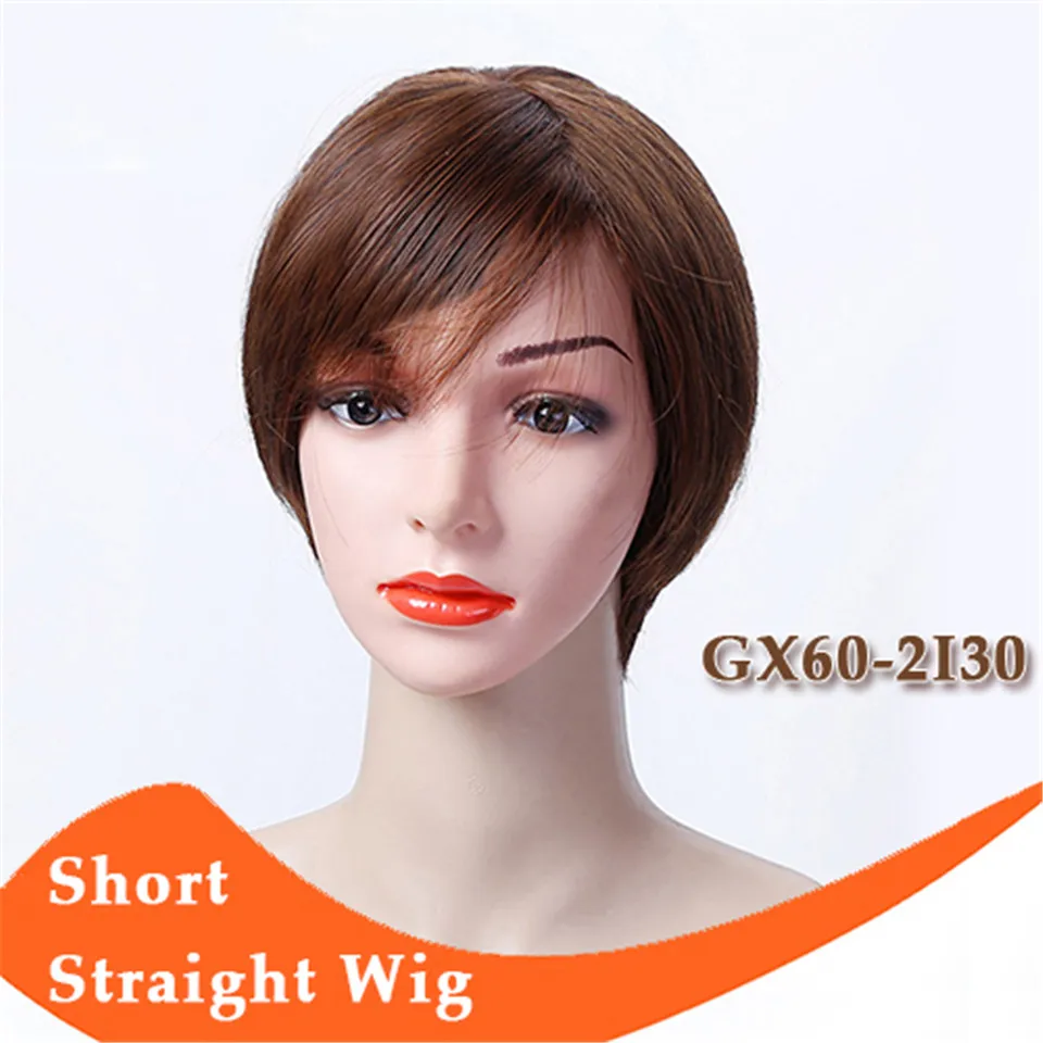 MUMUPI Модные женские прямые парик Pixie Cut cosplay вечерние парики для косплея короткие черные парики термостойкий синтетический парик - Цвет: 1B/30HL