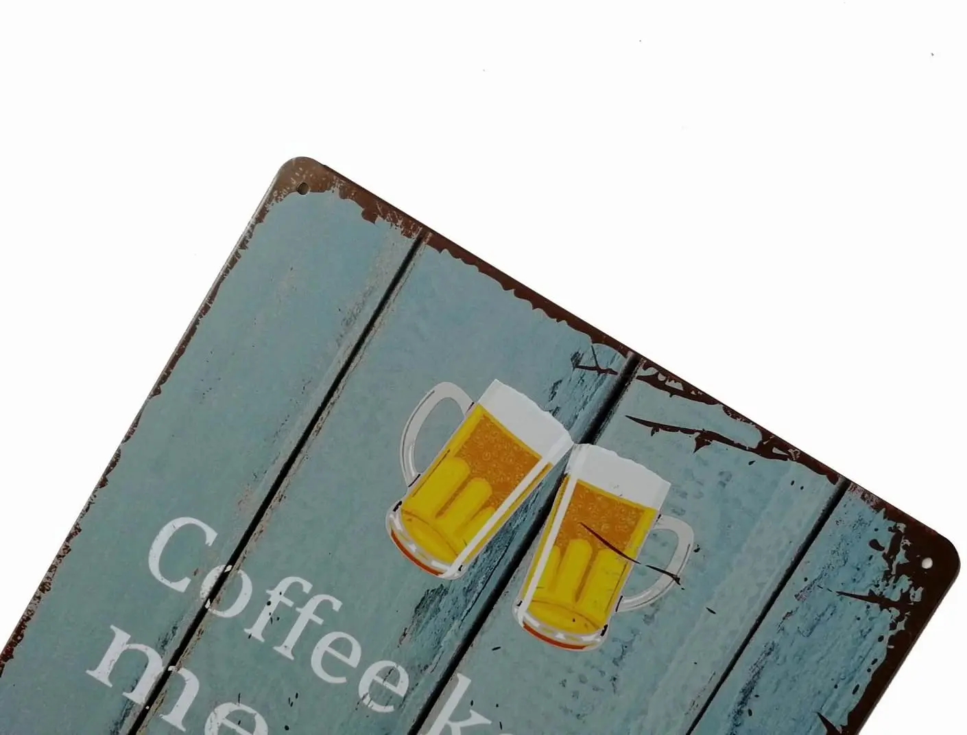 

Coffee Keeps Me Going Until It's Time to Drink Some Beer Vintage Metal Tin Sign Home Plaque Poster Wall Art Pub Bar Decor 12 X 8