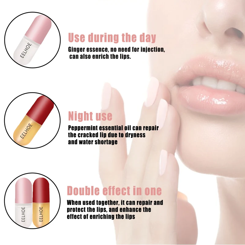 Дневная и Ночная мгновенная губная помада с эффектом увеличения объема