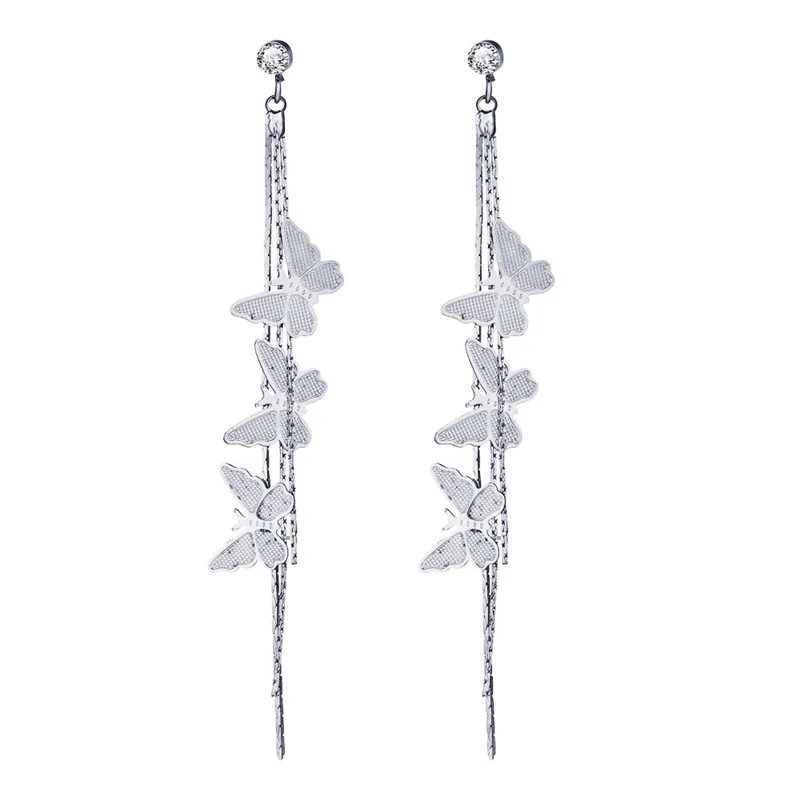 

Luokey Long Butterfly Earrings Fashion Minimalist Vintage Tassel Dangle Drop Earrings Personality Unique Insect Earrings Jewelry