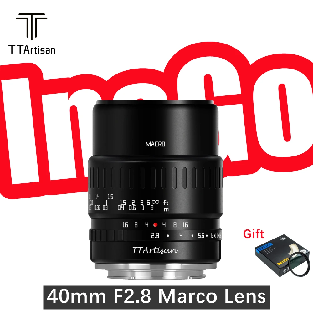 

TTArtisan 40 мм F2.8 APS-C ручной фокус макрообъектив для Sony E /Fuji X /Canon M /M43 /Nikon Z крепление беззеркальных камер