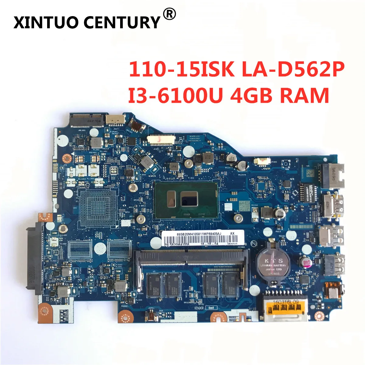 

LA-D562P mainboard For Lenovo 110-15isk Free Shipping Laptop motherboard LA-D562P 4G memory I3-6100U Test work 100% original