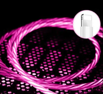 For iphone Red Автомобильный светодиодный usb-кабель для зарядки и передачи данных с подсветкой для Lada Granta Vaz Калина приора Niva Samara 2 2110 Largus 2109 2114 2112 - Испускаемый цвет: For iphone Red