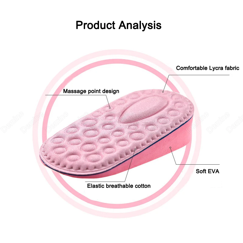 Demine Height Increase Shoe Insoles for Women Comfort Eva Memory Foam Shoes Sole Inserts Foot Heel Lift Pad Heightening Insoles Demine Height Increase Shoe Insoles for Women Comfort Eva Memory Foam Shoes Sole Inserts Foot Heel Lift Pad Heightening Insoles