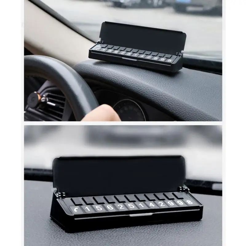 

Piano Style Numbers Adjustable Car Temporary Parking Phone Numbers Sign Parking Numbers Plate Card Car Accessories