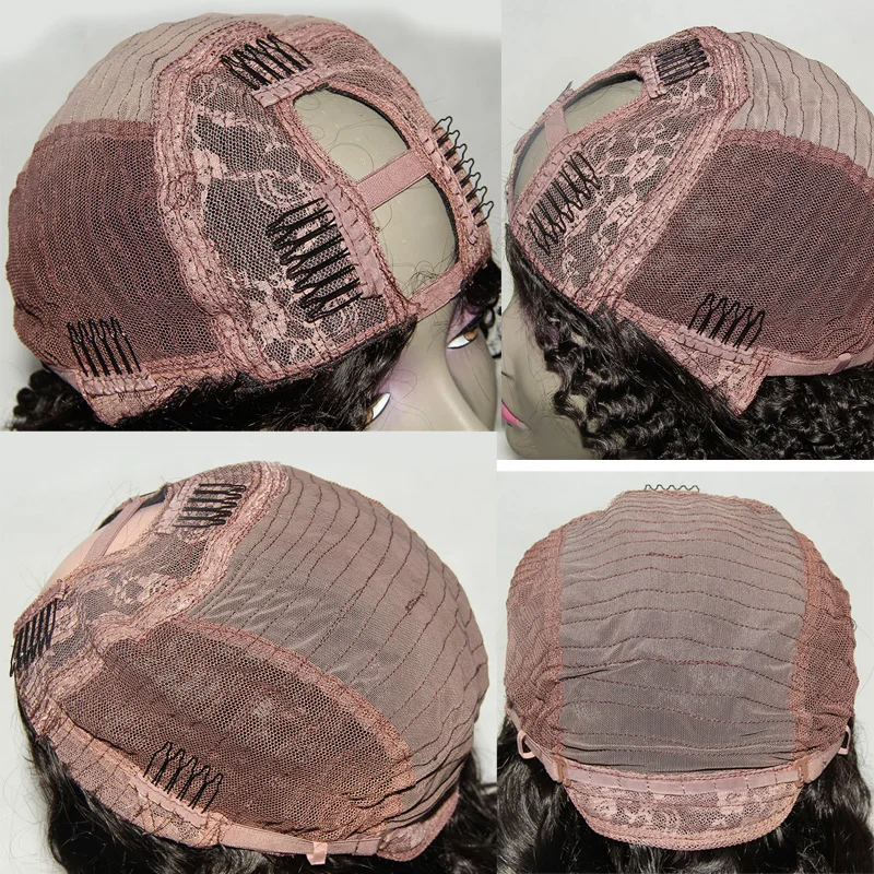 

Right Side Part Yaki Bob Human Hair Wigs Glueless Short Bob Yaki U Part Wigs For Black Women Brazilian Coarse Yaki None Lace Wig